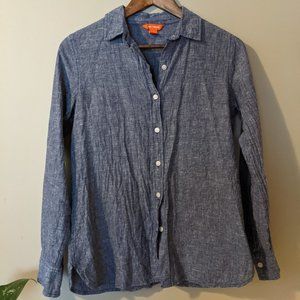 Navy blue women's button down